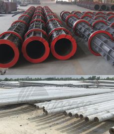 Red Round Spun Prestressed Concrete Poles High Efficient 6m - 13m